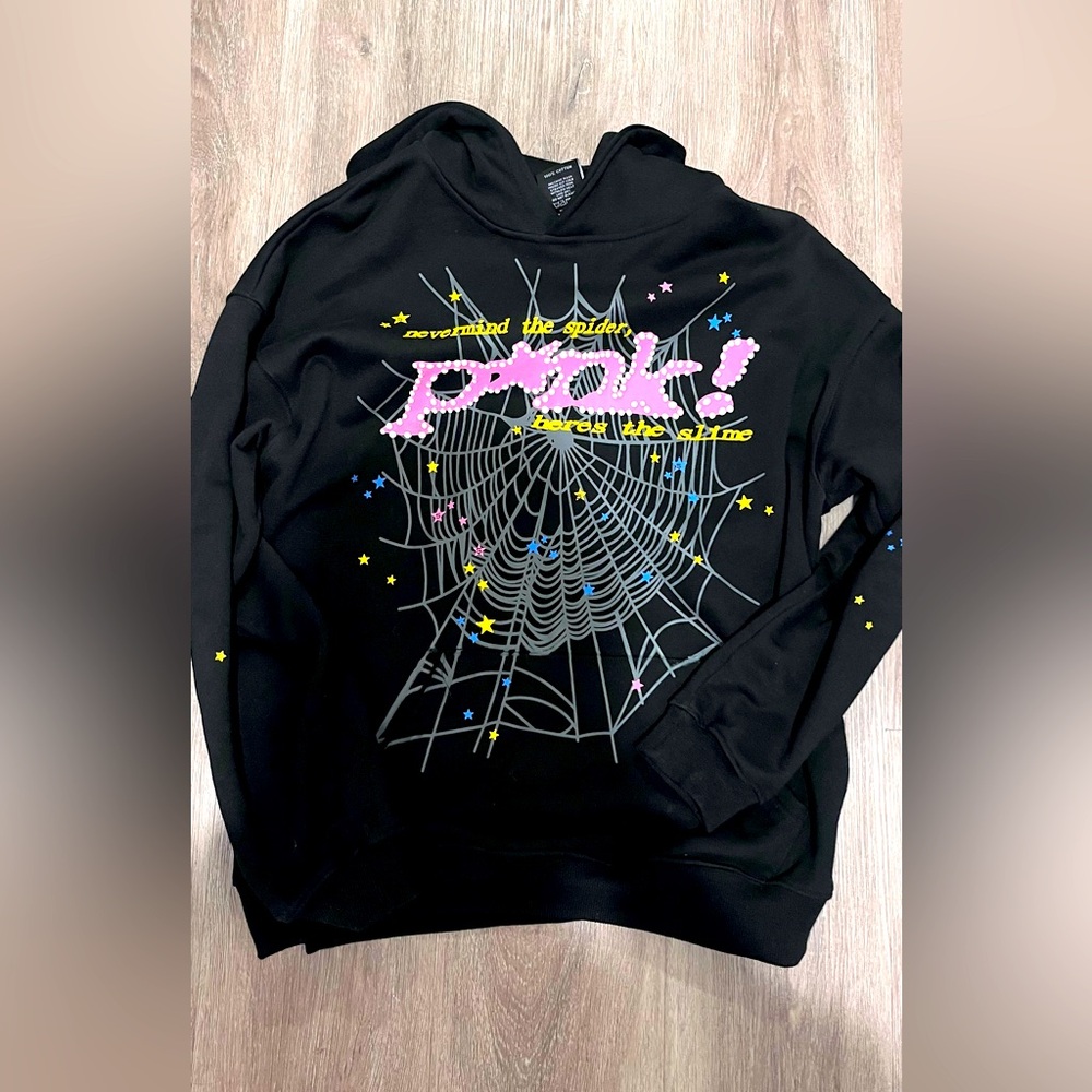 Sp5der P*NK hoodie size small gently used